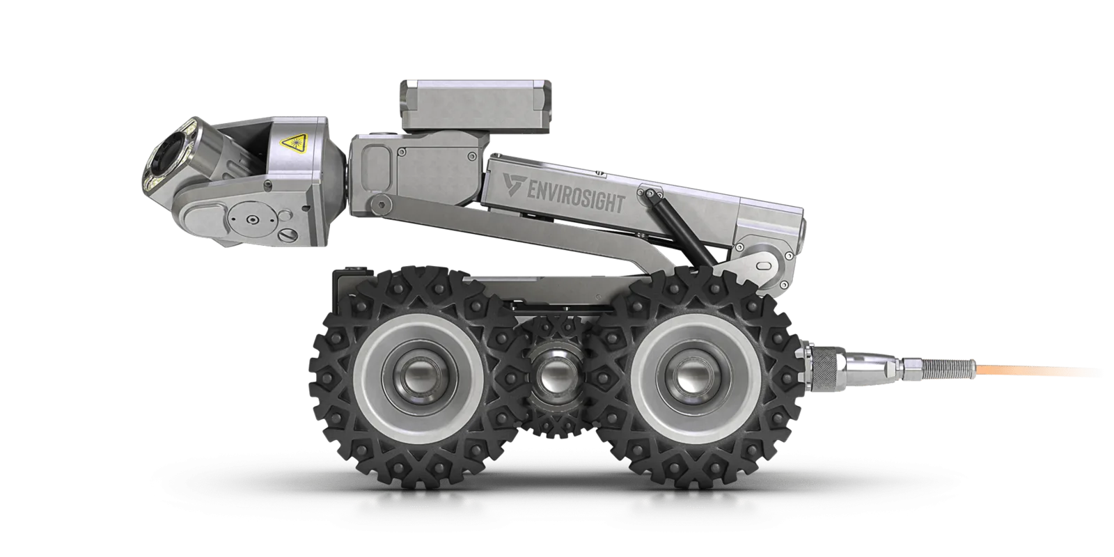 Robot Rovver X de Envirosight en vista lateral con cabezal HD y tracción 6×6 — Pacific Group Colombia
