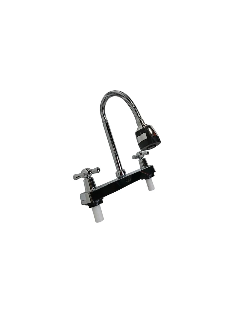 Mezclador lavaplatos PAC 21CCCFFG con crucetas y cuello flexible — Pacific Group