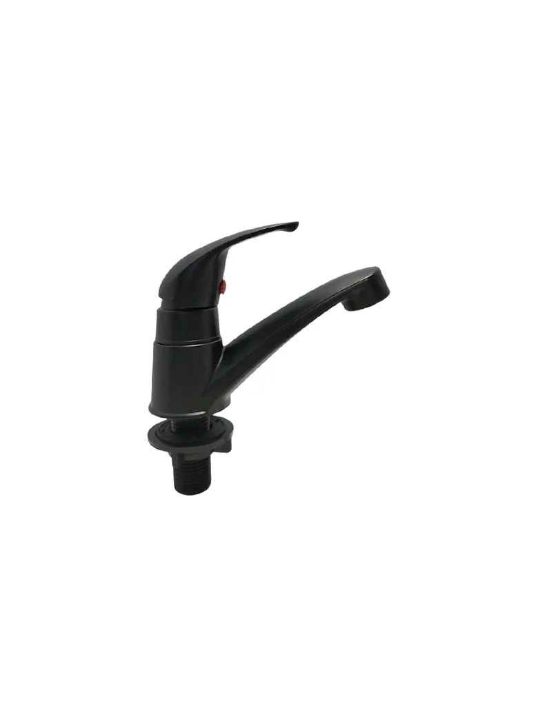 Llave lavamanos PAC 5924BLACK faisán bajita metálica acero negra — Pacific Group