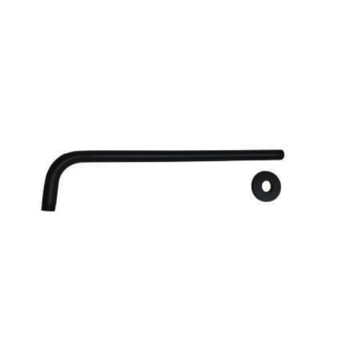 Tubo brazo de ducha negro mate con roseta de pared — Pacific Group